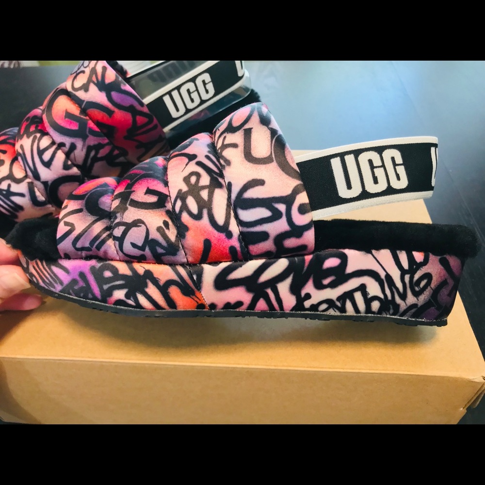 UGG Puff Yeah POP Graffiti Slides